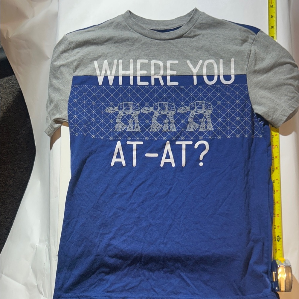Star Wars - “Where You At-At?” Blue and Gray Short Sleeve Tee